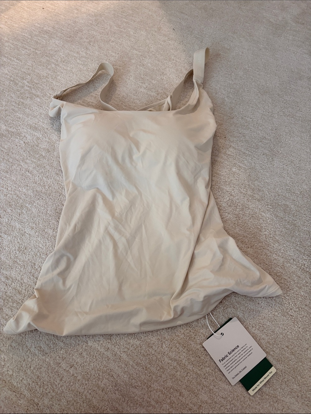 HALARA Cream Beige Scoop Neck Tank Top